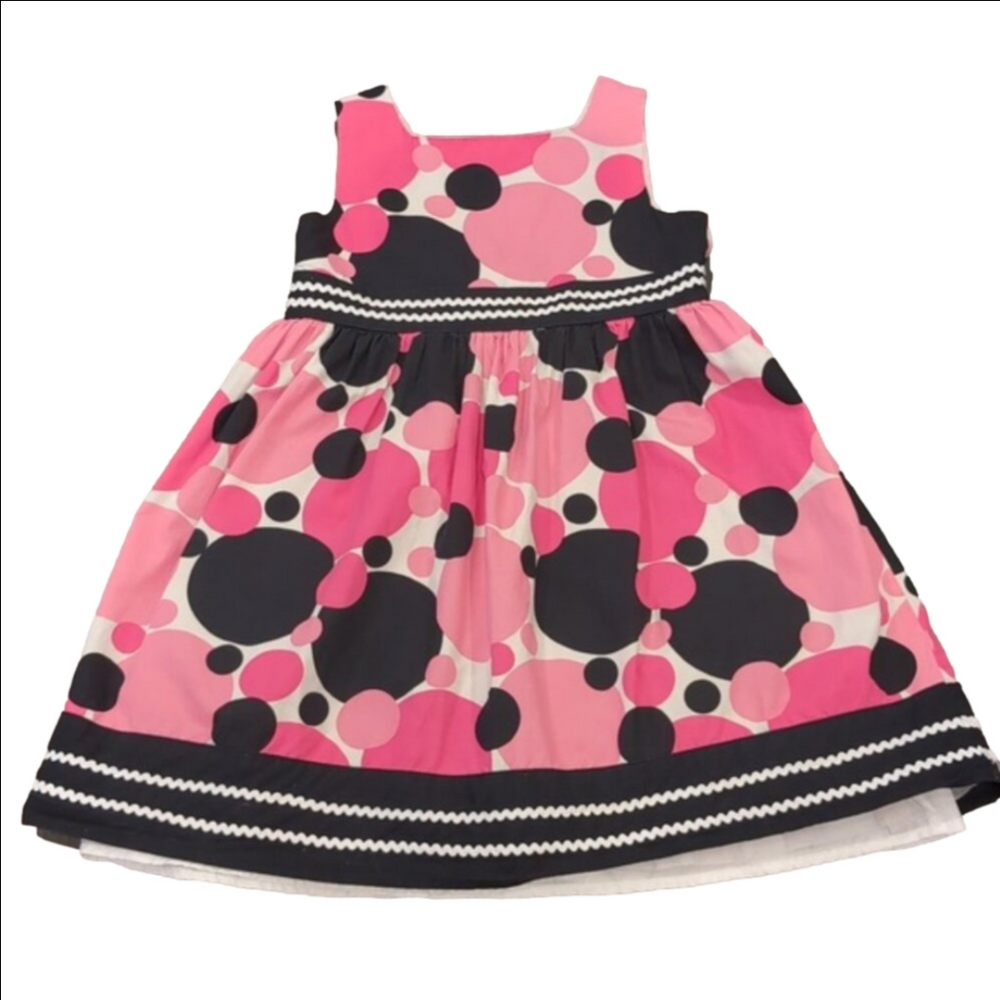 George Fit & Flare Party Dress Tulle Circle Print Ribbon Tie Sleeveless
